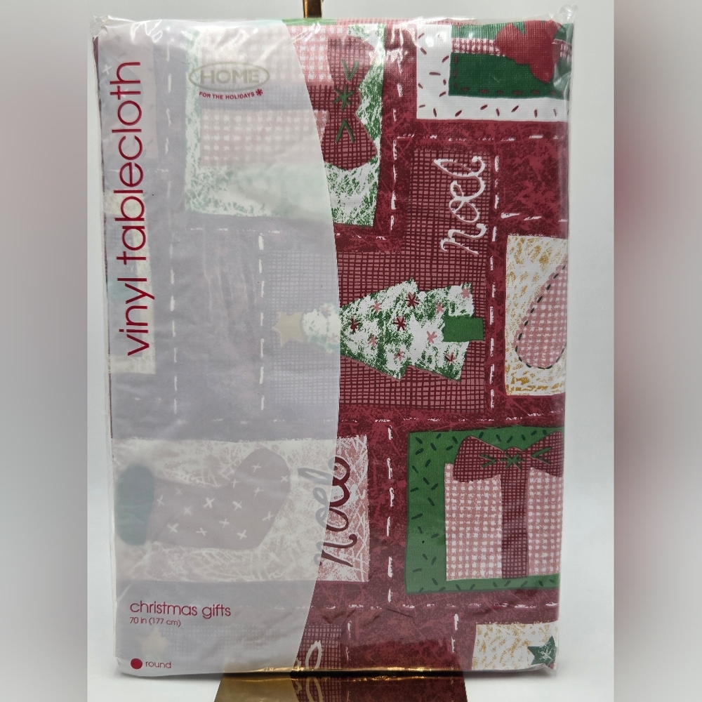 Vintage Vinyl Tablecloth 70" ROUND